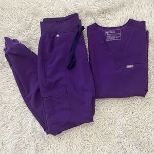 Figs scrubs digital purple